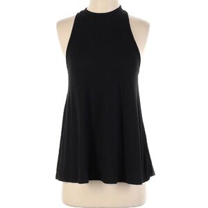 Free People Black Sleeveless Ribbed Top